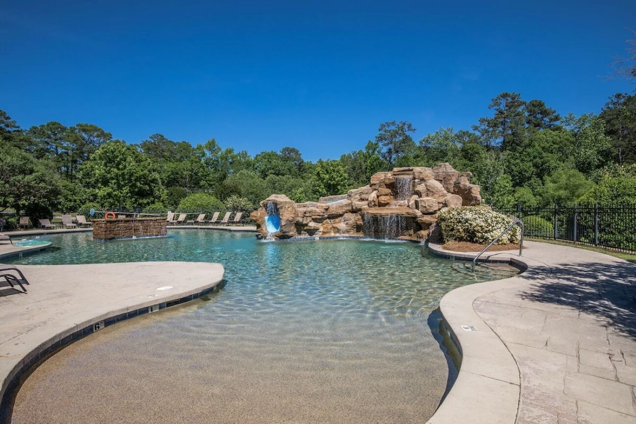Another view of the rock waterslide.