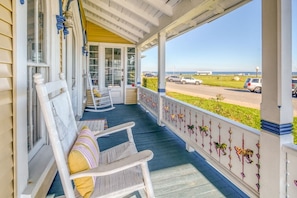 Relax in the rocking chairs with a good book