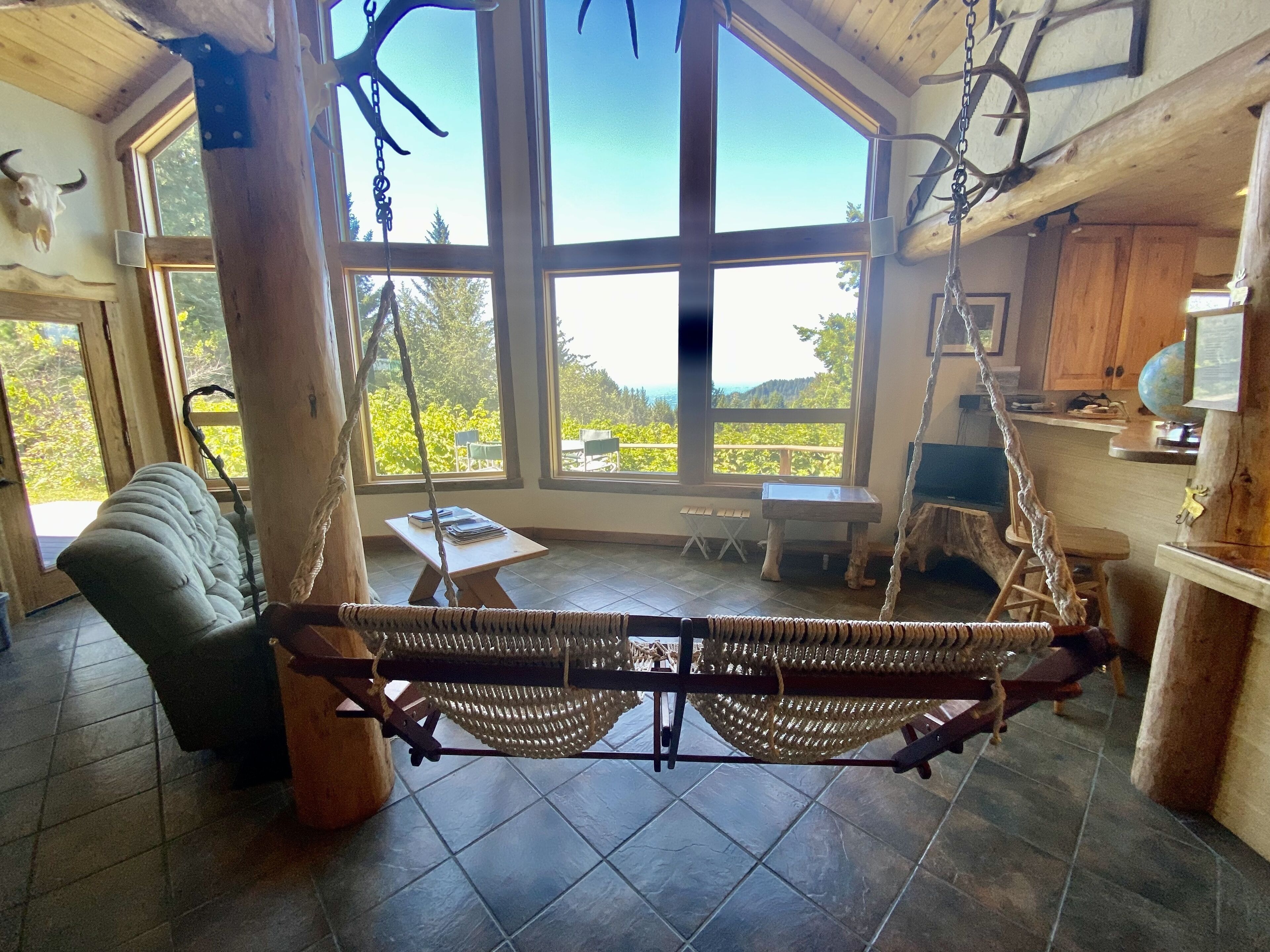 Smart TV, DVD player, video library, stereo