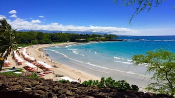 Beach nearby, sun-loungers, beach towels
