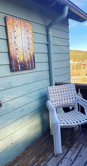 Terrace/patio - Stay in this charming vintage cabin with a wood burning fireplace, (Estes Park)
