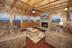 Smart TV, fireplace, table football