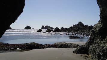 On the beach, beach towels