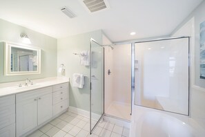 Bathtub, hair dryer, towels