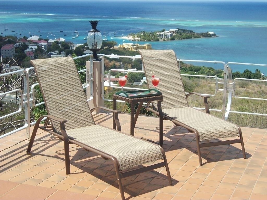 By the pool with harbor view