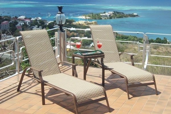 By the pool with harbor view