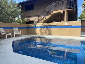 Outdoor pool - Steps from the Beach in North Kihei, AC in Bedroom & Living Room (Kihei)