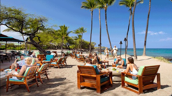 Sun-loungers, beach towels