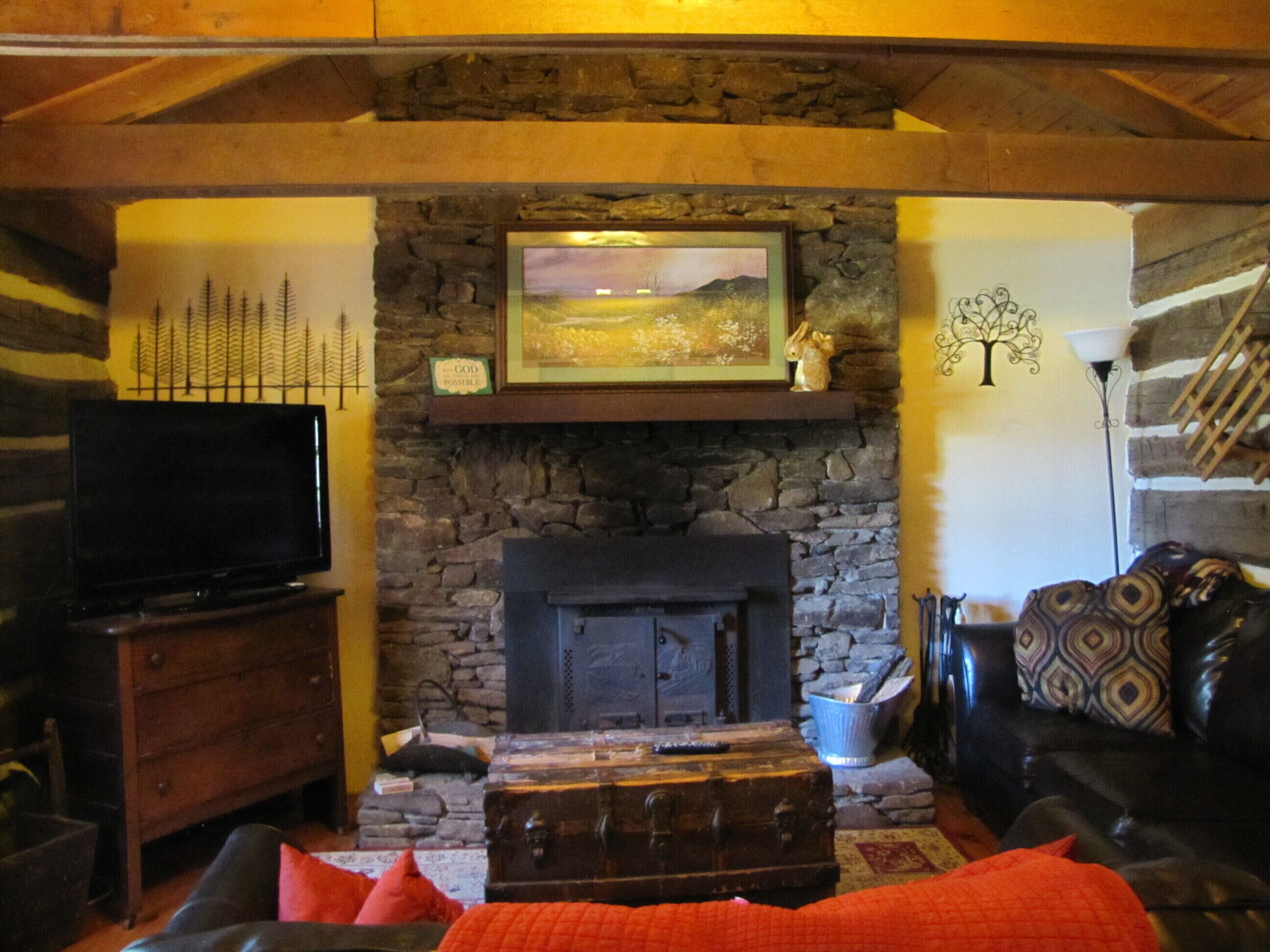 Log Cabin from the 1800's with modern amenities conveniently located.