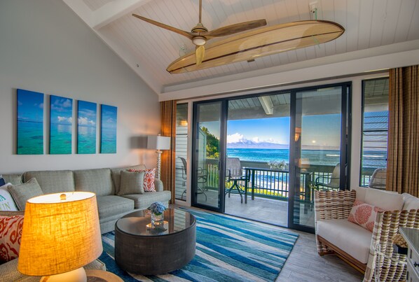 TV, DVD player - Breathtaking Transformation!  Luxury 3-BR Oceanfront Condo (Lahaina)