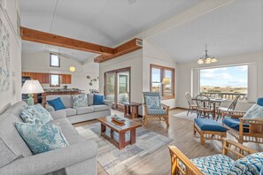 TV - Oceanfront, Dog Friendly Home with Private Pool, Hot Tub, and Beach Sunrises! (Salvo)