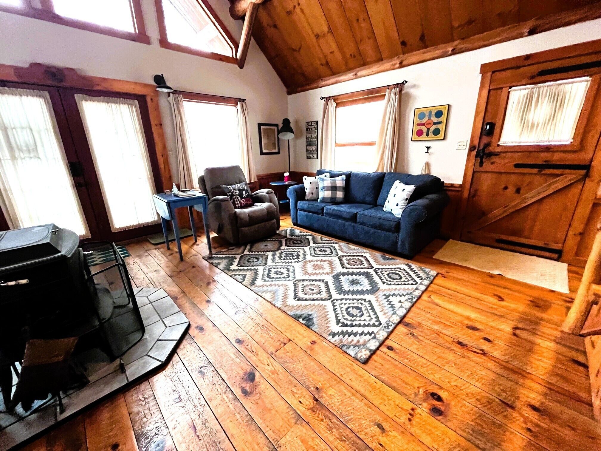 TV, DVD player, books, video library
