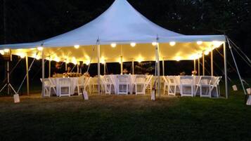 Outdoor banquet area