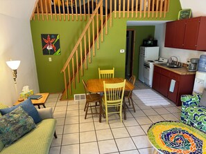 TV, DVD player, books, video library