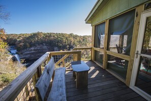 Terrace/patio - Luxury cabin above Desoto Falls in Mentone,AL; Central Time See “Overview” (Mentone)