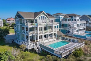 Exterior - Soundfront Salvo Home w/ Saltwater Pool, Hot Tub, Elevator, Theater, Tiki Bar (Salvo)