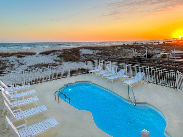 Outdoor pool, a heated pool