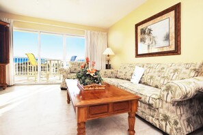 TV, stereo - Gulf Dunes • Beach Front Condo, 2nd Floor Direct Beach View, Beach Service, Covered Prkg (Fort Walton Beach)