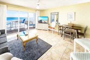 TV, DVD player - Gulf Dunes 214 • Direct Ocean View from this 3rd Floor, Easy access to pool, Free Beach Service (Fort Walton Beach)