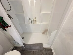 Shower, hair dryer, towels, soap -  Your Secluded Hideaway in Historic St. Augustine Uptown.  (St Augustine)