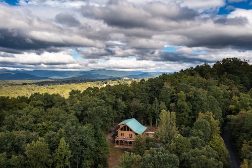  3 Schlafzimmer Blockhaus, mit Blick, privat auf 2 Hektar