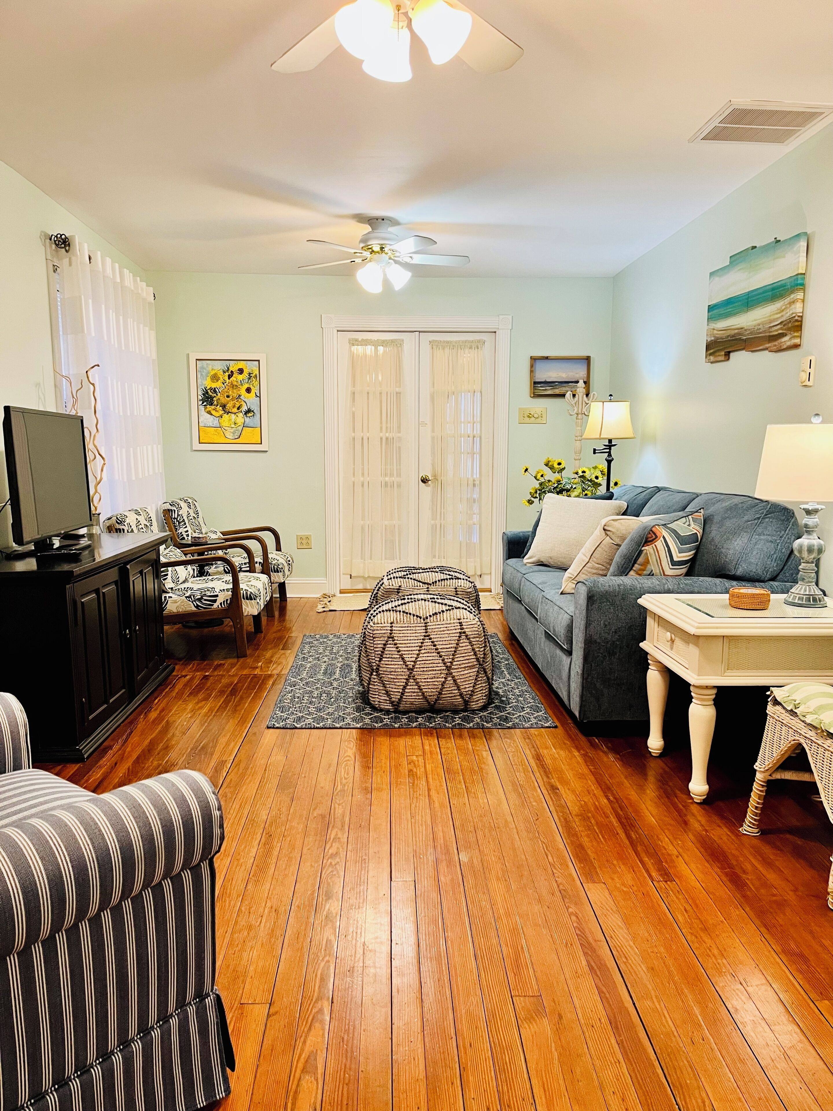 Smart TV, DVD player, books, streaming services