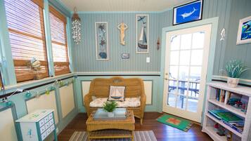 Smart TV, DVD player, books, streaming services