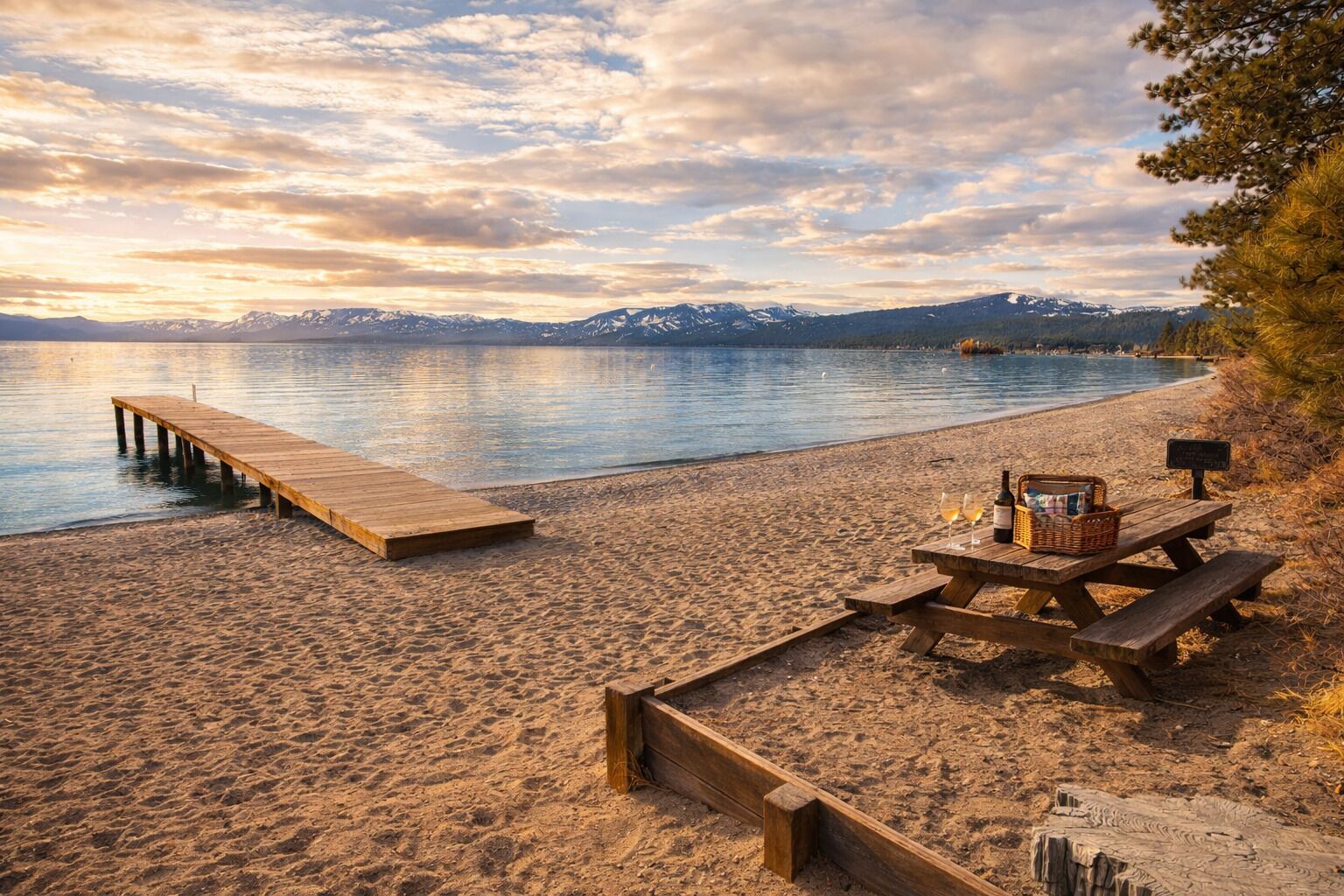 Chaises longues, serviettes de plage