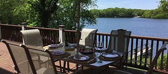 Calming Waterfront Home With Dock on Lake Wequaquet with Beach Pass