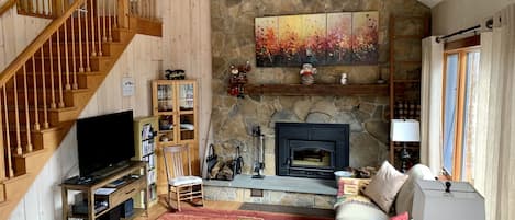 Älytelevisio, takka, videopelejä, DVD-soitin