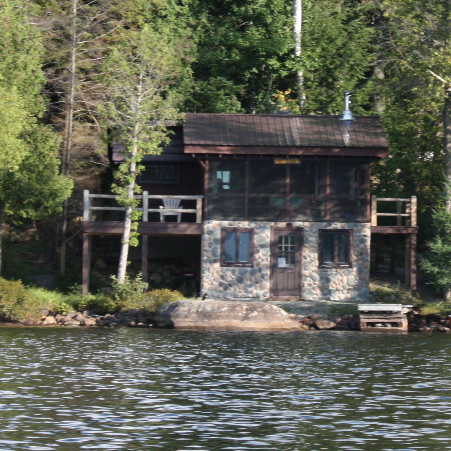 Book now for summer! Lakefront Adirondack cabin with deck, dock and great views
