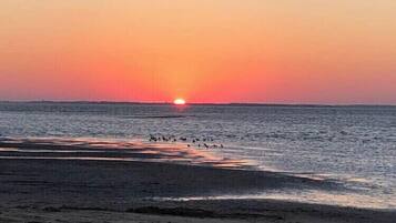 Beach nearby, sun-loungers, beach towels