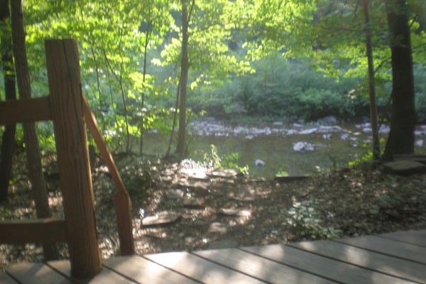 Sleepy Creek is literally just a few steps from the deck