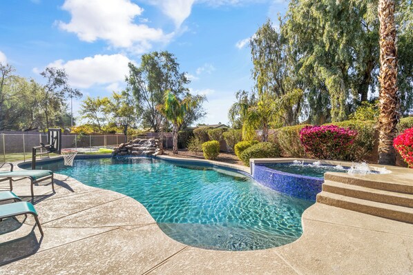 Outdoor pool, a heated pool