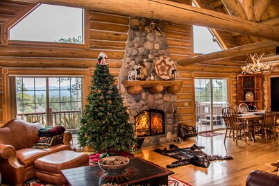 Luxury Log Home with Hot Tub on 7+ Acres Featured In Log Home Digest. Sleeps 10