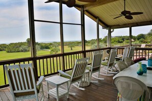 Outdoor dining - Seaside Serenity Oceanfront Classic Beach Home! Screened Porch & Spacious Layout (Isle of Palms)
