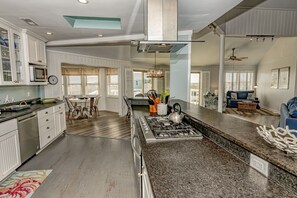 Fridge, microwave, oven, stovetop - Ocean View on South Beach, 4 Bedrooms, 3 Baths. 2 Master suites, access to BHI Club (Bald Head Island)