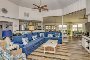 TV, DVD player, books - Ocean View on South Beach, 4 Bedrooms, 3 Baths. 2 Master suites, access to BHI Club (Bald Head Island)