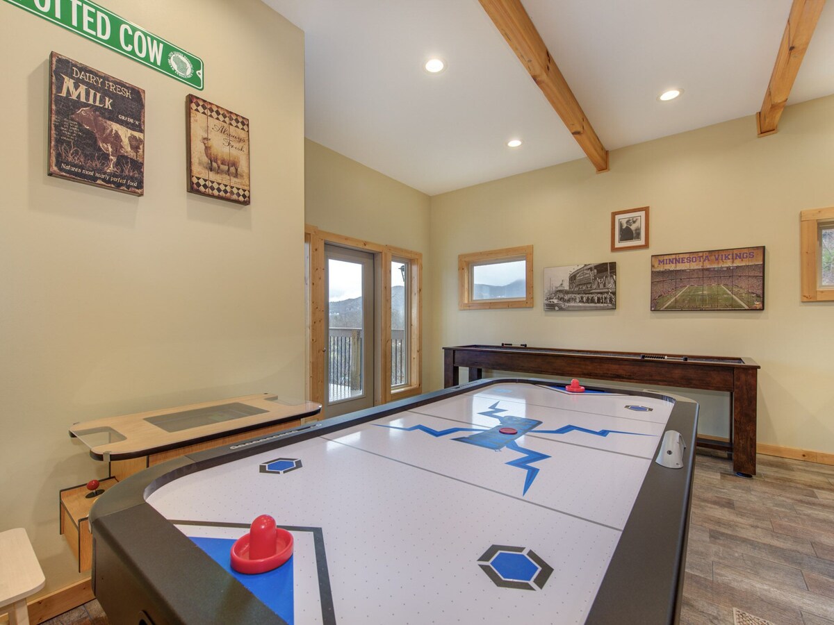 Photo 68 of Stunning Mountainside Cabin with Panoramic Views, Hot Tub, Game Room + Pool Acce