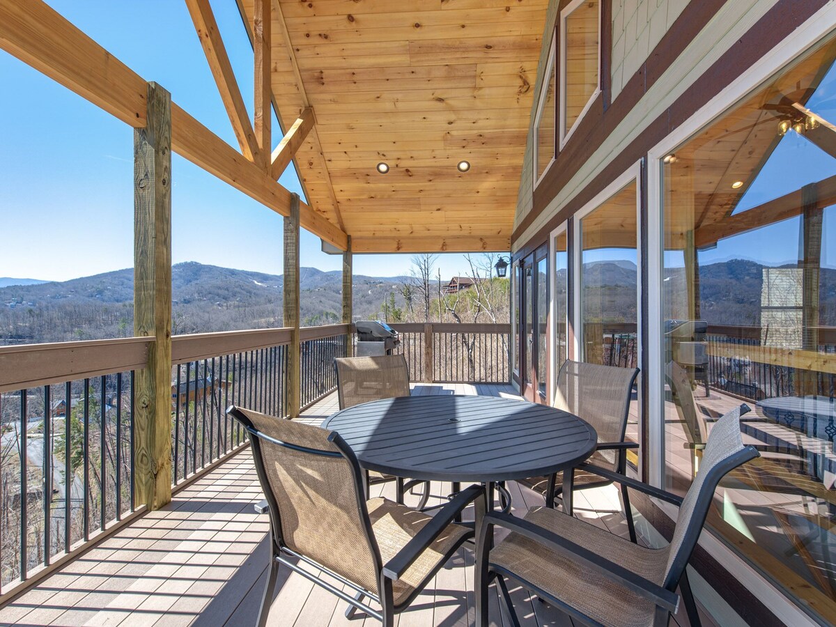 Photo 77 of Stunning Mountainside Cabin with Panoramic Views, Hot Tub, Game Room + Pool Acce