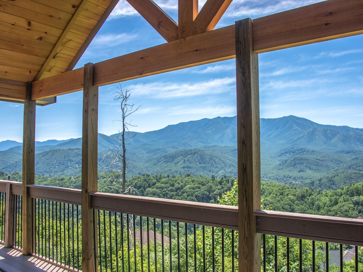Photo 61 of Stunning Mountainside Cabin with Panoramic Views, Hot Tub, Game Room + Pool Acce