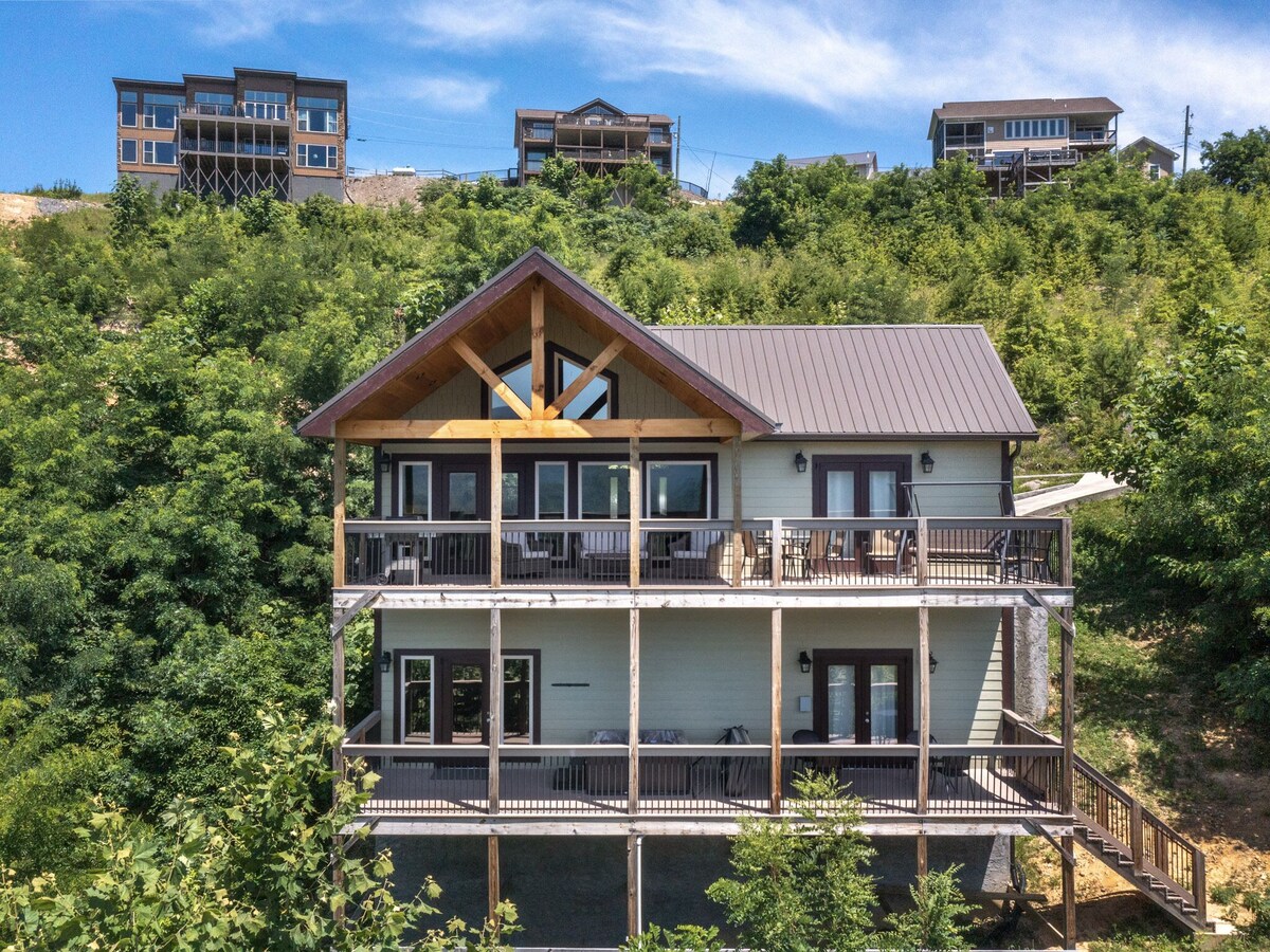 Photo 51 of Stunning Mountainside Cabin with Panoramic Views, Hot Tub, Game Room + Pool Acce