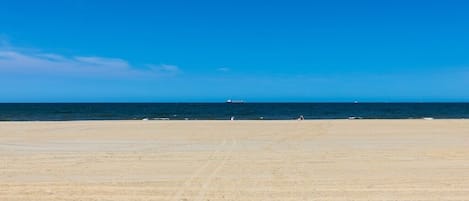 On the beach, beach towels