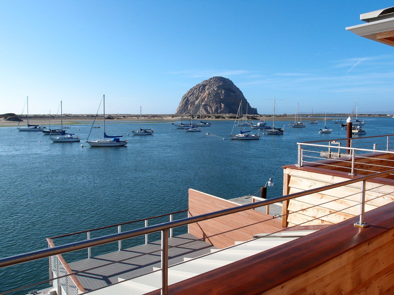 This is the amazing up-close view of Morro Rock from the balcony