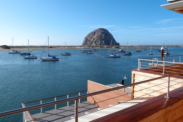 This is the amazing up-close view of Morro Rock from the balcony