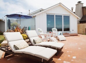 Terrace/patio -   Ocean Front Cottage!! Beauty on the outside, Charm on the inside! (Cayucos)