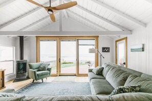 Smart TV, fireplace, music library, stereo -   Ocean Front Cottage!! Beauty on the outside, Charm on the inside! (Cayucos)