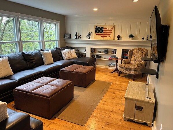 Smart TV, video games, DVD player, table football