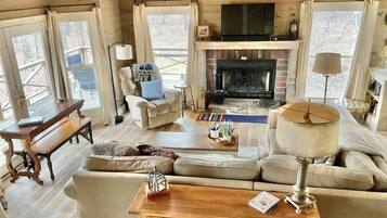 Smart TV, DVD player, books, music library