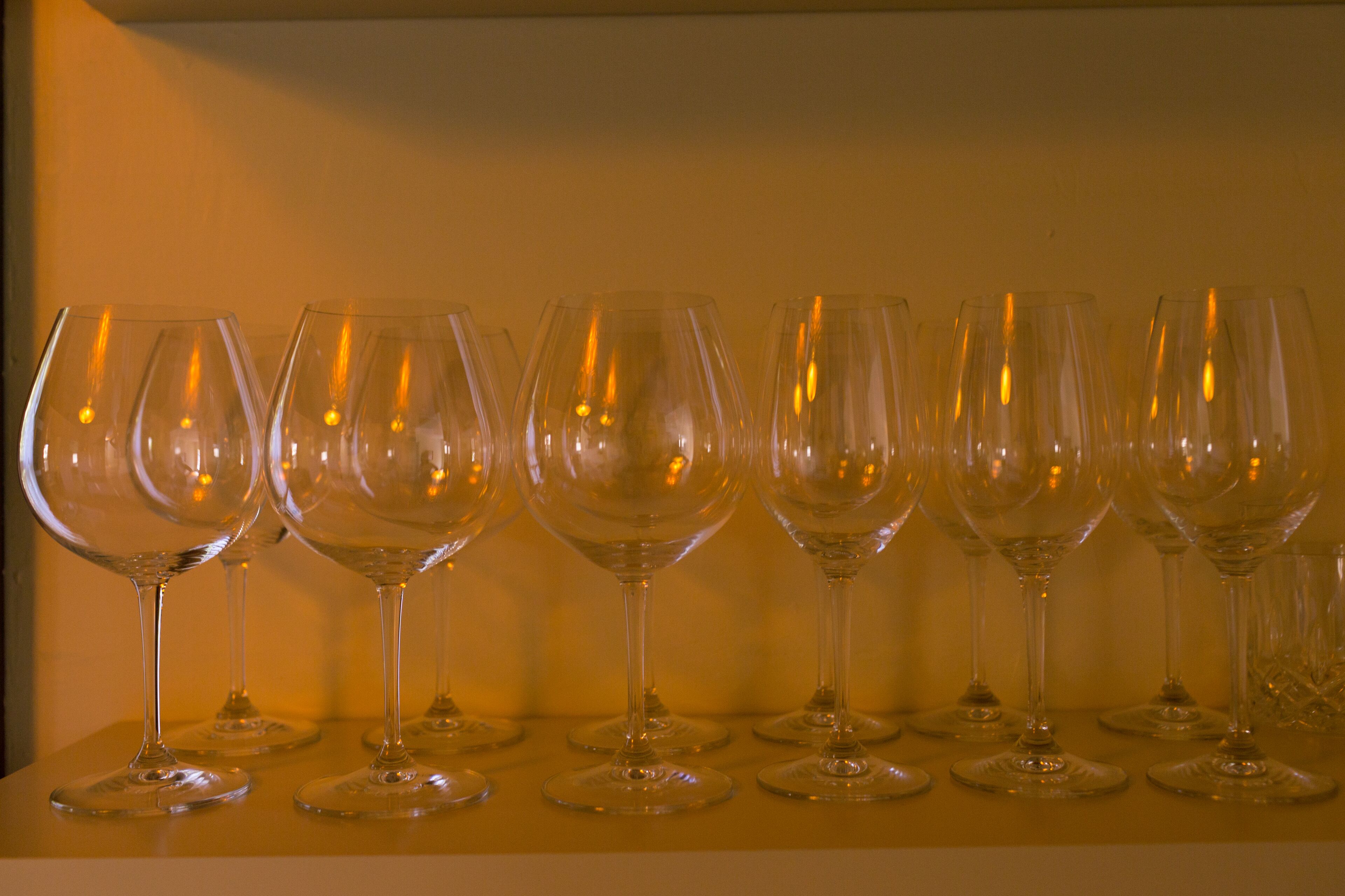 Varietal-correct Riedel wine glasses provided
